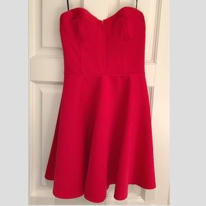 Red strapless skater dress Clearance